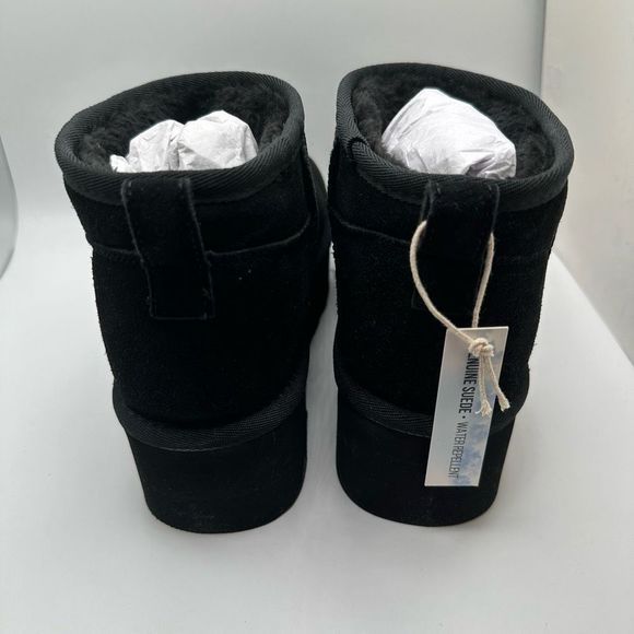 CUSHIONAIRE Women's Genuine Suede pull platform boot +Memory Foam 7.5 BLACK - Picture 4 of 7